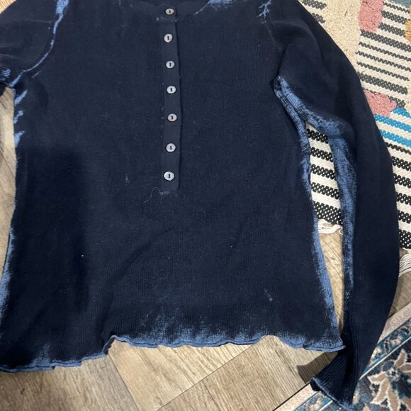 AUTUMN CASHMERE inked button front henley M - Picture 2 of 7
